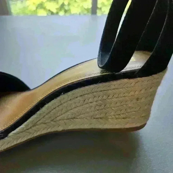 H&M Women's Wedge Heels Black Espadrilles Size 10 Ankle Strap - Picture 8 of 8